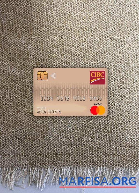 Printable Canada CIBC bank master debit card photolook front template